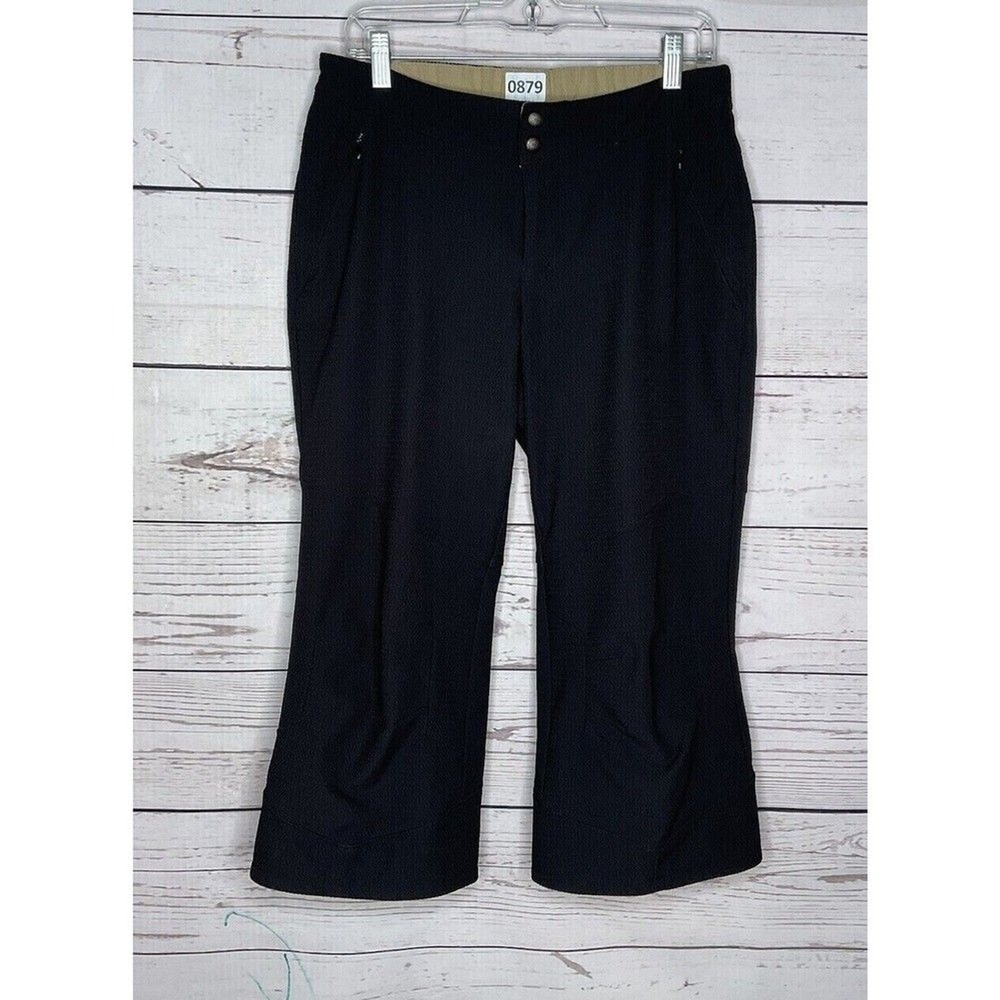 Athleta Black Textured‎ Ankle Splits Hiking Crop Pants Women 30X21